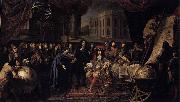 Henri Testelin Colbert Presenting the Members of the Royal Academy of Sciences to Louis XIV in 1667 oil on canvas